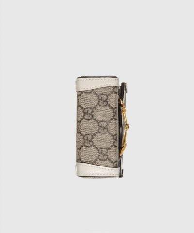 Gucci Horsebit 1955 Mini Bag, White Leather Trim