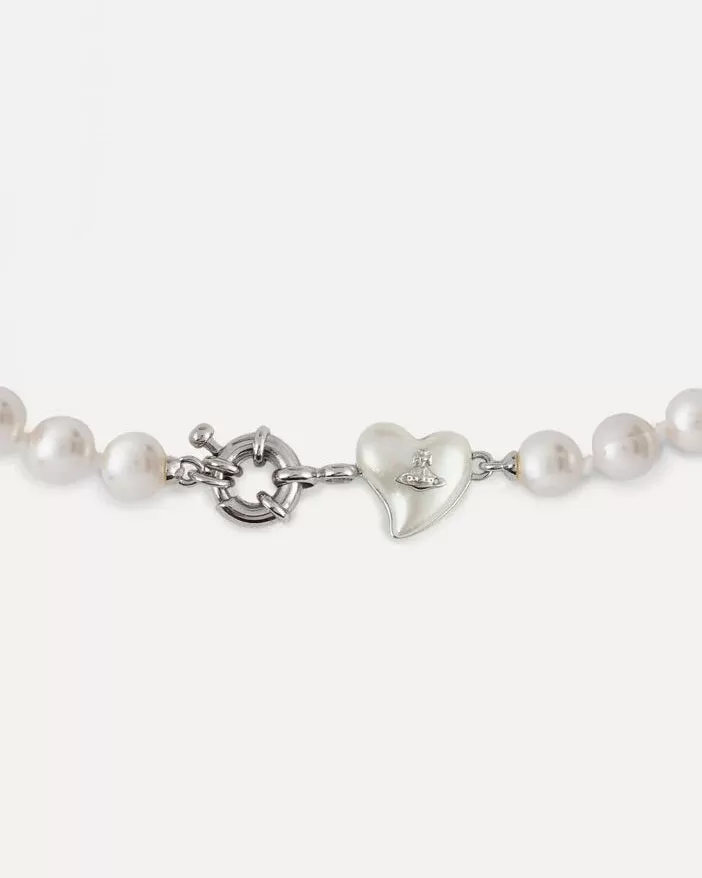 Vivienne Westwood Lynette Faux Pearl Necklace Silver-Tone