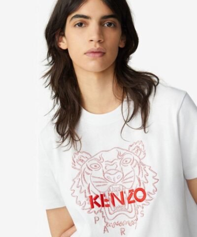 Kenzo Embroidered Tiger Loose T-Shirt, White