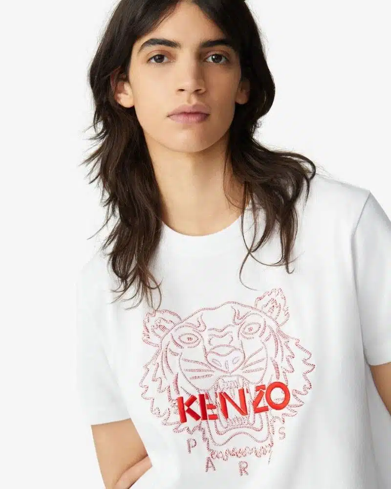 Kenzo Embroidered Tiger Loose T-Shirt, White