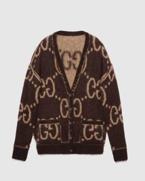 Gucci Reversible GG Mohair Wool Cardigan