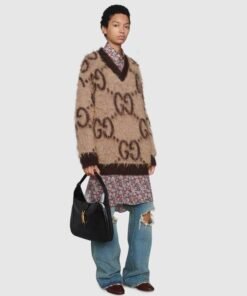 Gucci GG Mohair Wool V-Neck Sweater