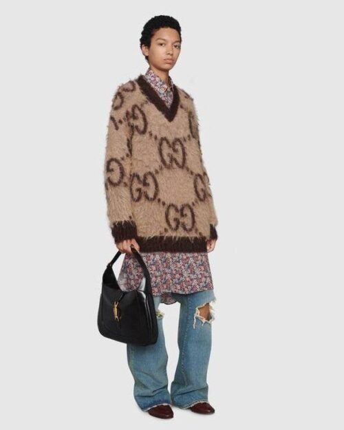 Gucci GG Mohair Wool V-Neck Sweater