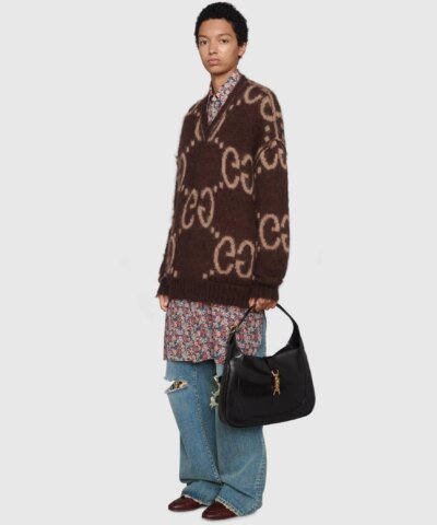 Gucci GG Mohair Wool V-Neck Sweater