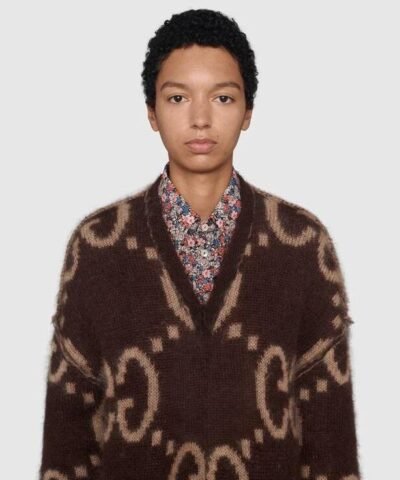 Gucci GG Mohair Wool V-Neck Sweater