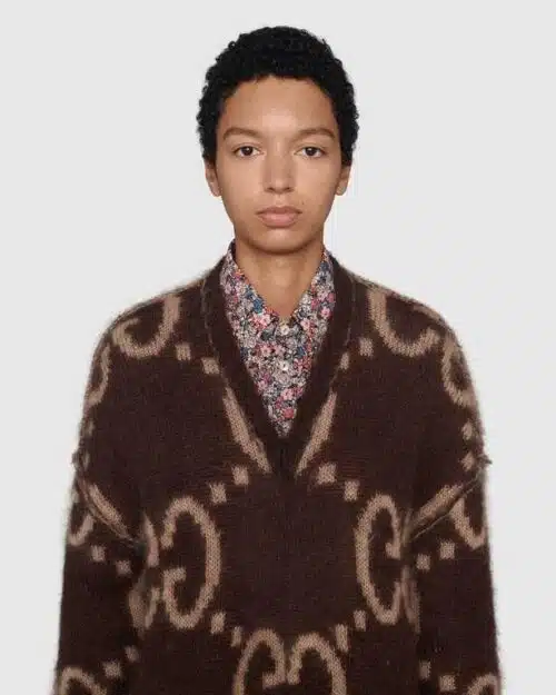 Gucci GG Mohair Wool V-Neck Sweater