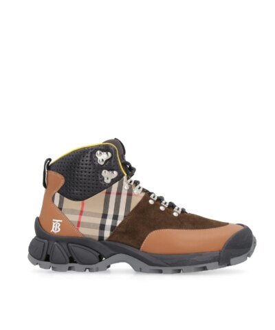 Burberry Men's Vintage Check/Leather Hiking Boots