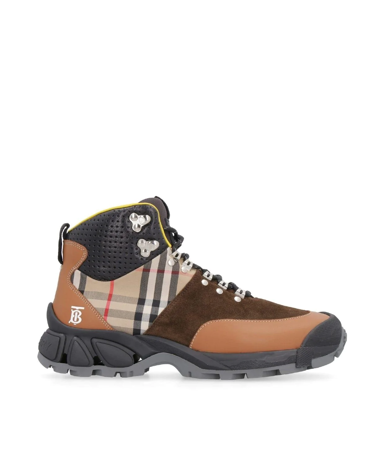 Burberry Men's Vintage Check/Leather Hiking Boots