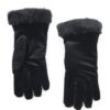 Cejon Thinsulate Women's Crushed Velvet Gloves with Faux Fur Trim