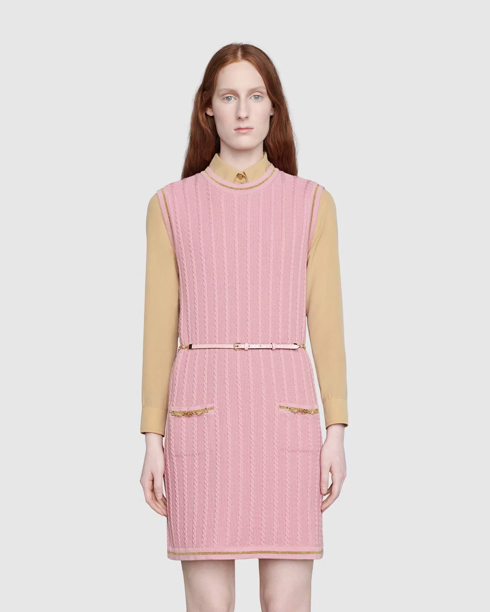 Gucci Double G Chain Pink Dress