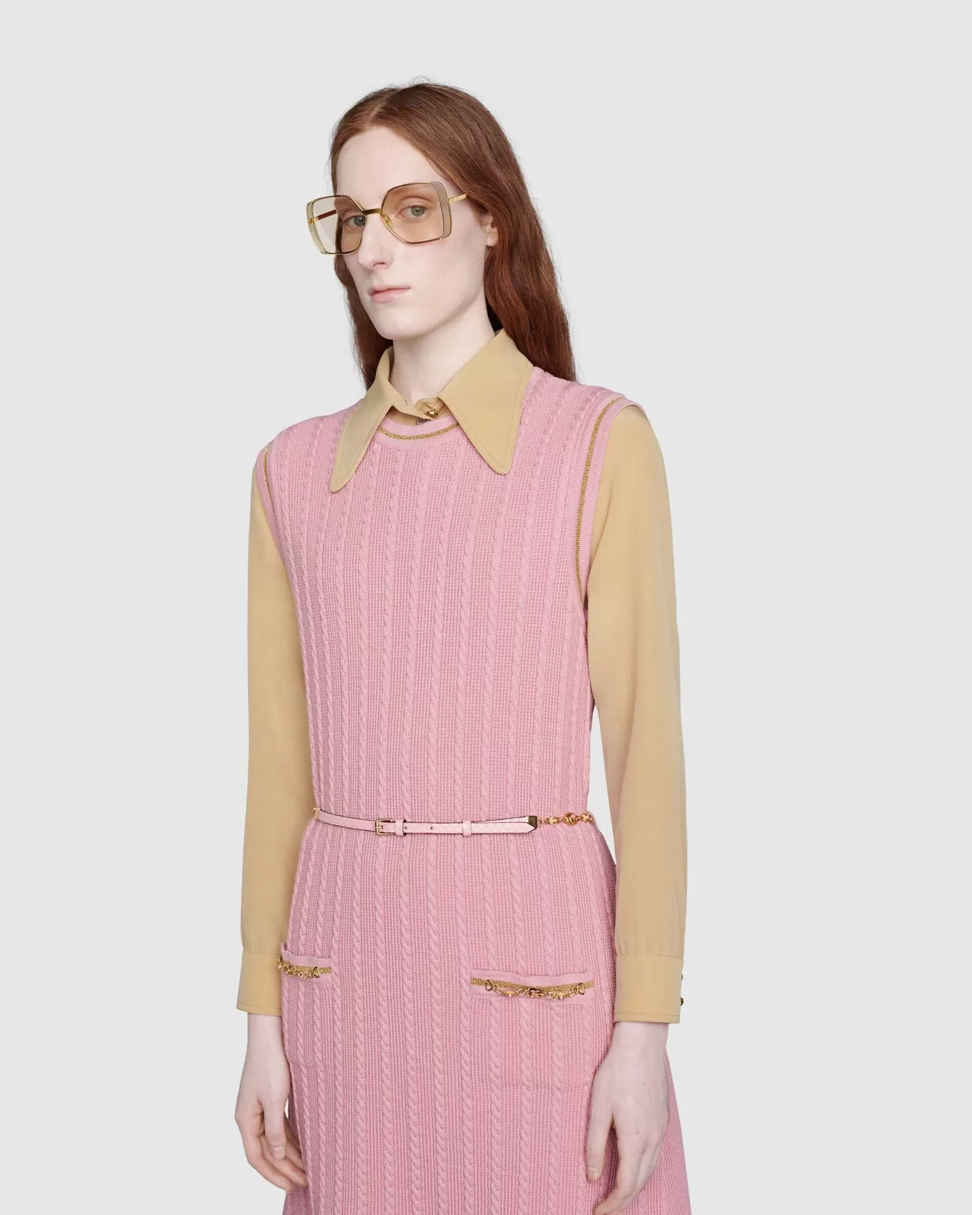 Gucci Double G Chain Pink Dress