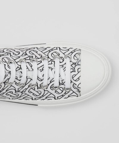 Burberry Men's Monogram Print Cotton Sneakers