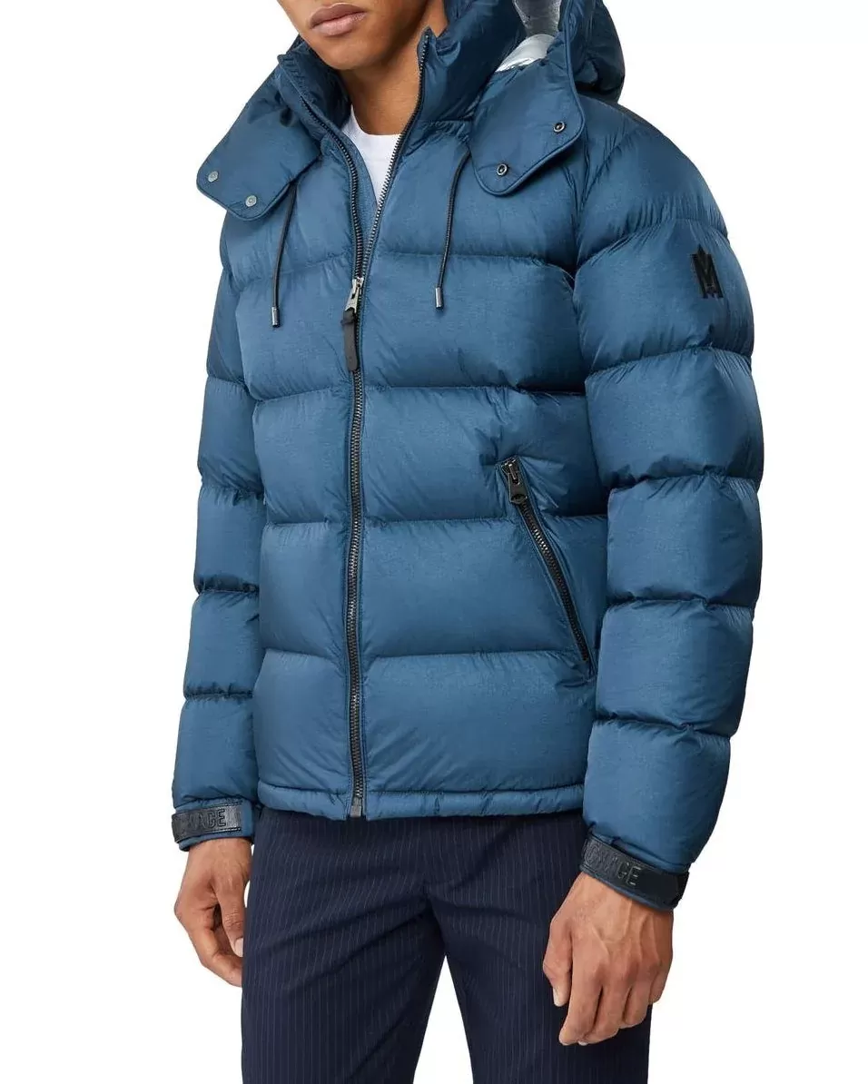 Mackage Jonas Foil Shield Down Jacket In Blue