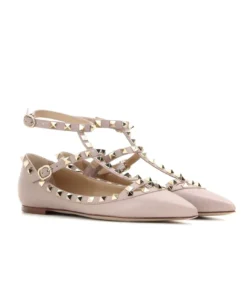 Valentino Garavani Rockstud leather ballerinas Flat