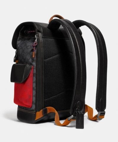Coach Rivington Backpack In Signature Canvas With Patch