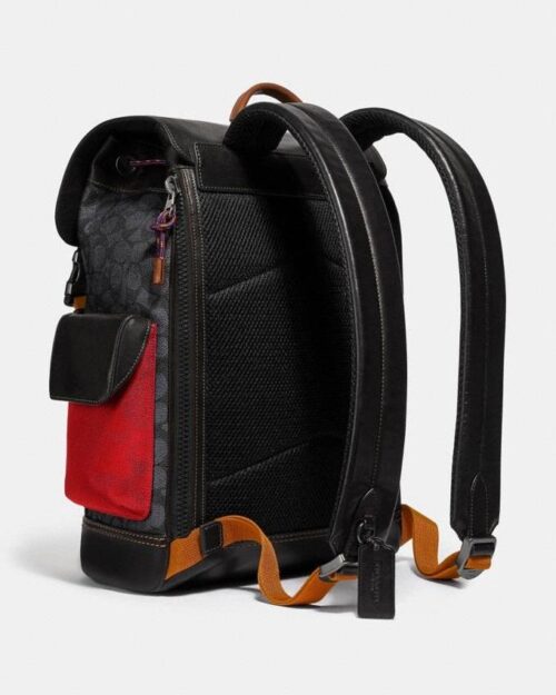 Coach Rivington Backpack In Signature Canvas With Patch