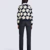Kenzo Blue Floral Wool V-Neck Sweater