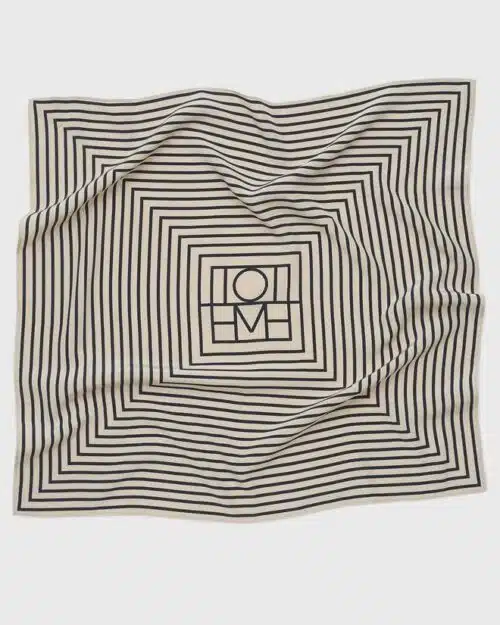 TOTÊME Signature Monogram Silk Scarf Creme