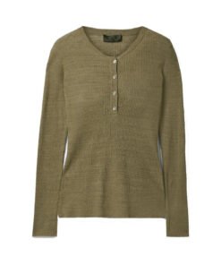 Nili Lotan Michelle Army Green Rib Henley