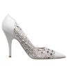 KATE SPADE new york Women's White Lizette Lattice Perforated Leather Pumps