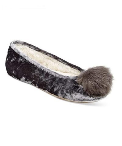INC International Concepts Womens Crushed Velvet Ballerina Slippers