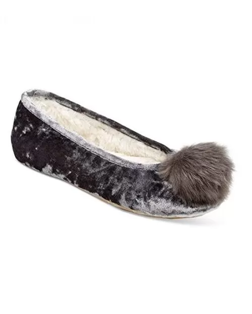 INC International Concepts Womens Crushed Velvet Ballerina Slippers