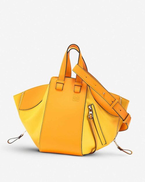 Loewe Hammock Small Leather Shoulder Bag In Yellow
