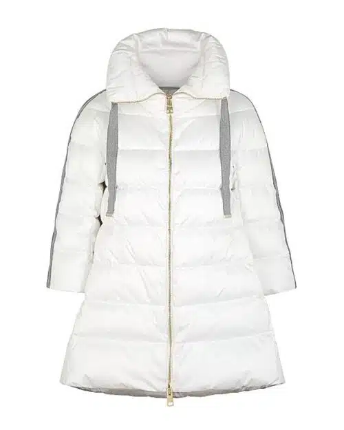 Herno White Quilted Satin Coat