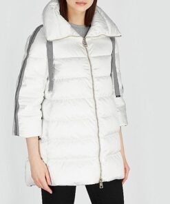 Herno White Quilted Satin Coat