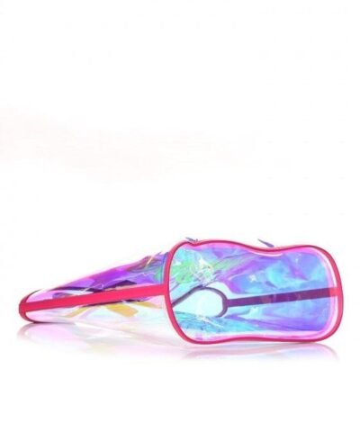 MCM Iridescent PVC Shopper Tote Neon Pink Hologram