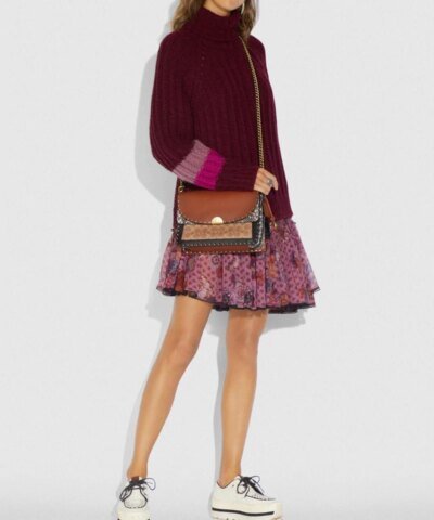 Coach Dreamer Shoulder Bag In Signature Canvas With Snakeskin Detail