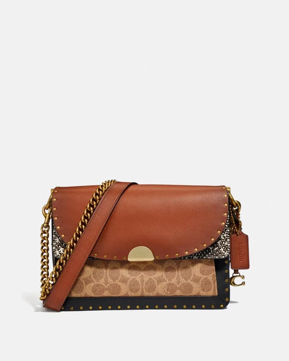 Coach Dreamer Shoulder Bag In Signature Canvas With Snakeskin Detail