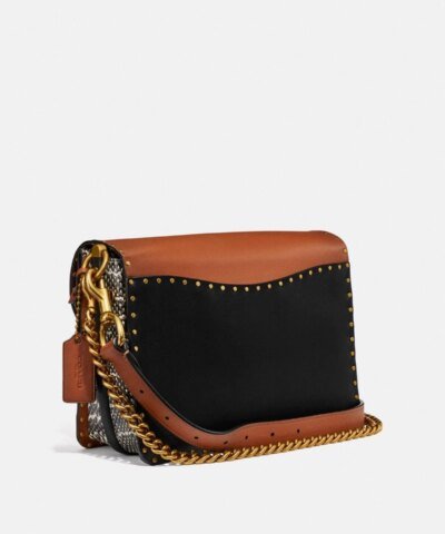 Coach Dreamer Shoulder Bag In Signature Canvas With Snakeskin Detail