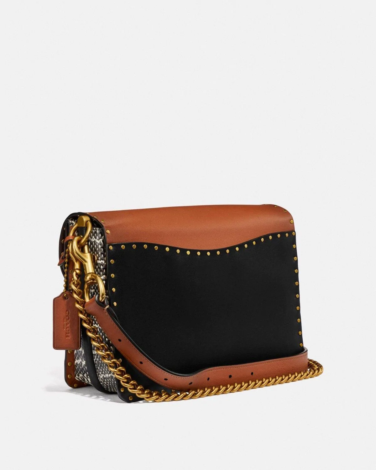 Coach Dreamer Shoulder Bag In Signature Canvas With Snakeskin Detail