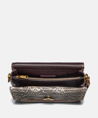 Coach Dreamer Shoulder Bag In Signature Canvas With Snakeskin Detail