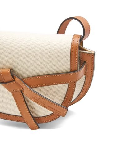 Loewe Mini Gate Dual Bag in Canvas and Calfskin