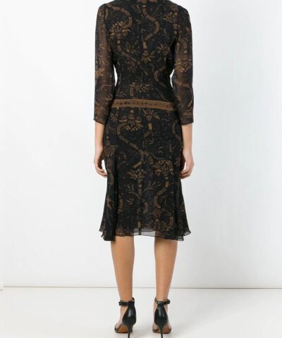 Barbara Bui Women's Black Paisley-Print Silk Mini Dress