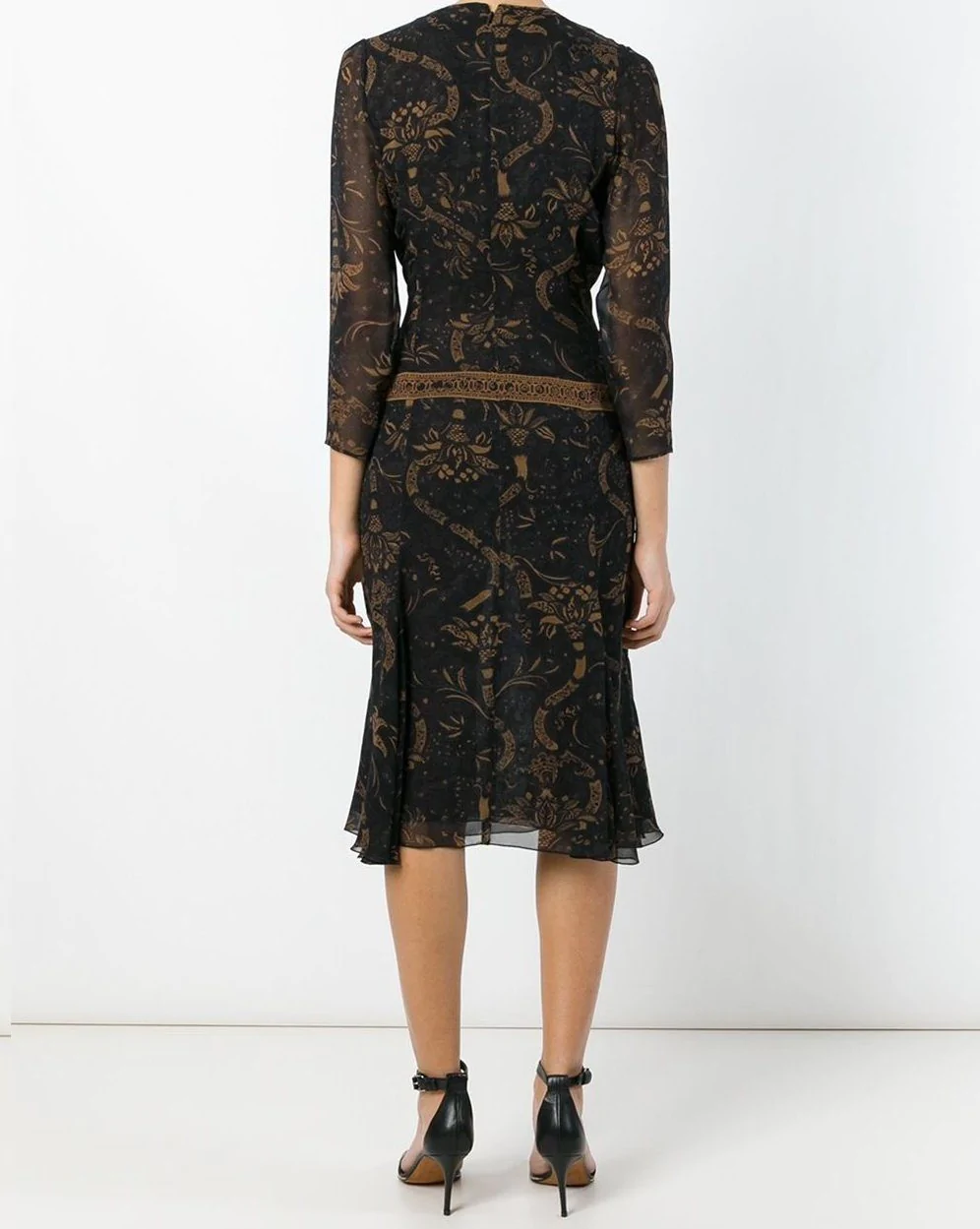 Barbara Bui Women's Black Paisley-Print Silk Mini Dress