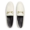 Gucci White Leather Horsebit Loafer