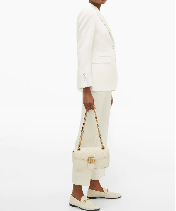 Gucci White Leather Horsebit Loafer