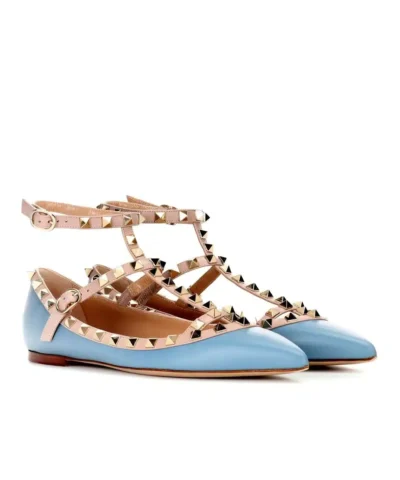 Valentino Garavani Rockstud leather ballerinas Flat