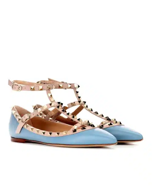 Valentino Garavani Rockstud leather ballerinas Flat