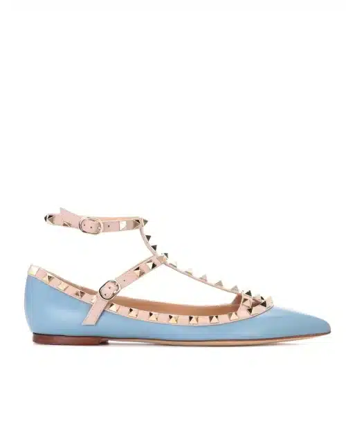 Valentino Garavani Rockstud leather ballerinas Flat