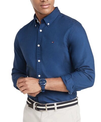 Tommy Hilfiger Slim Fit Stretch Cotton Chambray Shirt