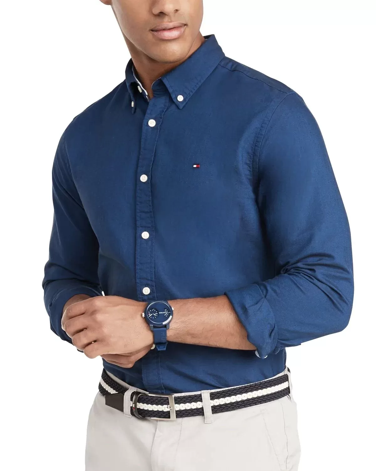 Tommy Hilfiger Slim Fit Stretch Cotton Chambray Shirt