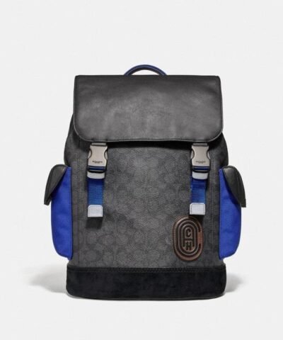 Coach Rivington Backpack In Signature Canvas With Coach Patch