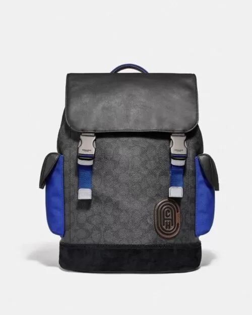 Coach Rivington Backpack In Signature Canvas With Coach Patch