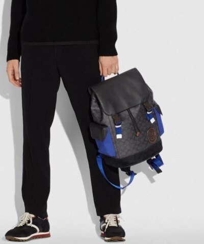 Coach Rivington Backpack In Signature Canvas With Coach Patch