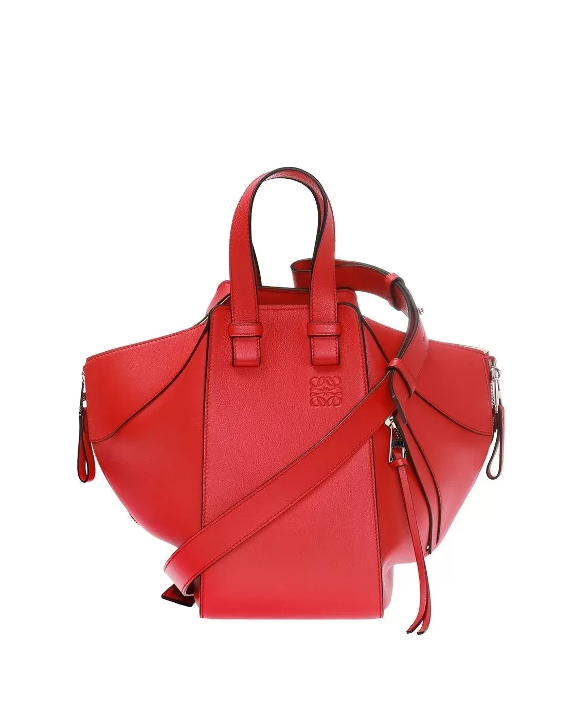 Loewe Hammock Small Leather Shoulder Bag In Red