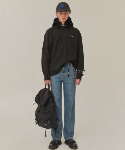 Ader Error Women's Black Torn Label Backpack